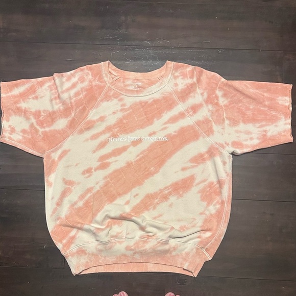 Size Small Aerie Tie-Dye Shirt in Pink and Cream - Picture 1 of 5